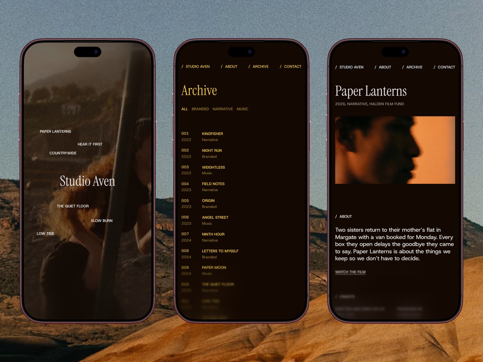 Studio Aven Framer template preview
