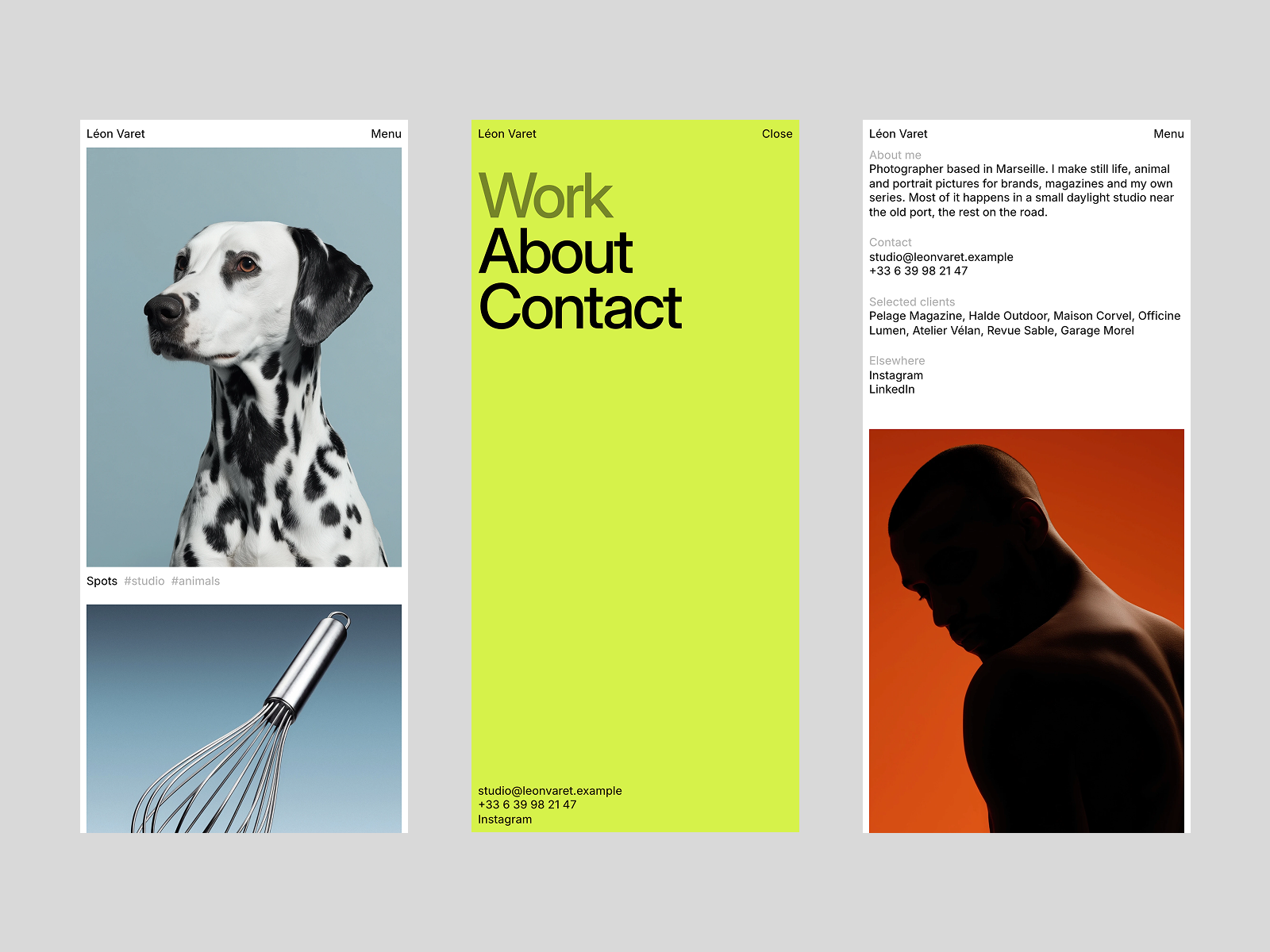 Léon Varet Framer template preview 2