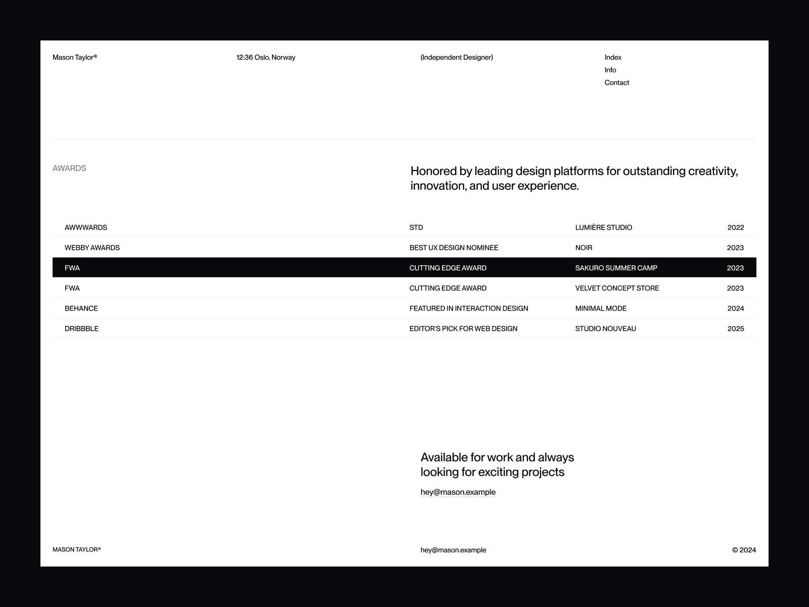 Mason Framer template preview 4