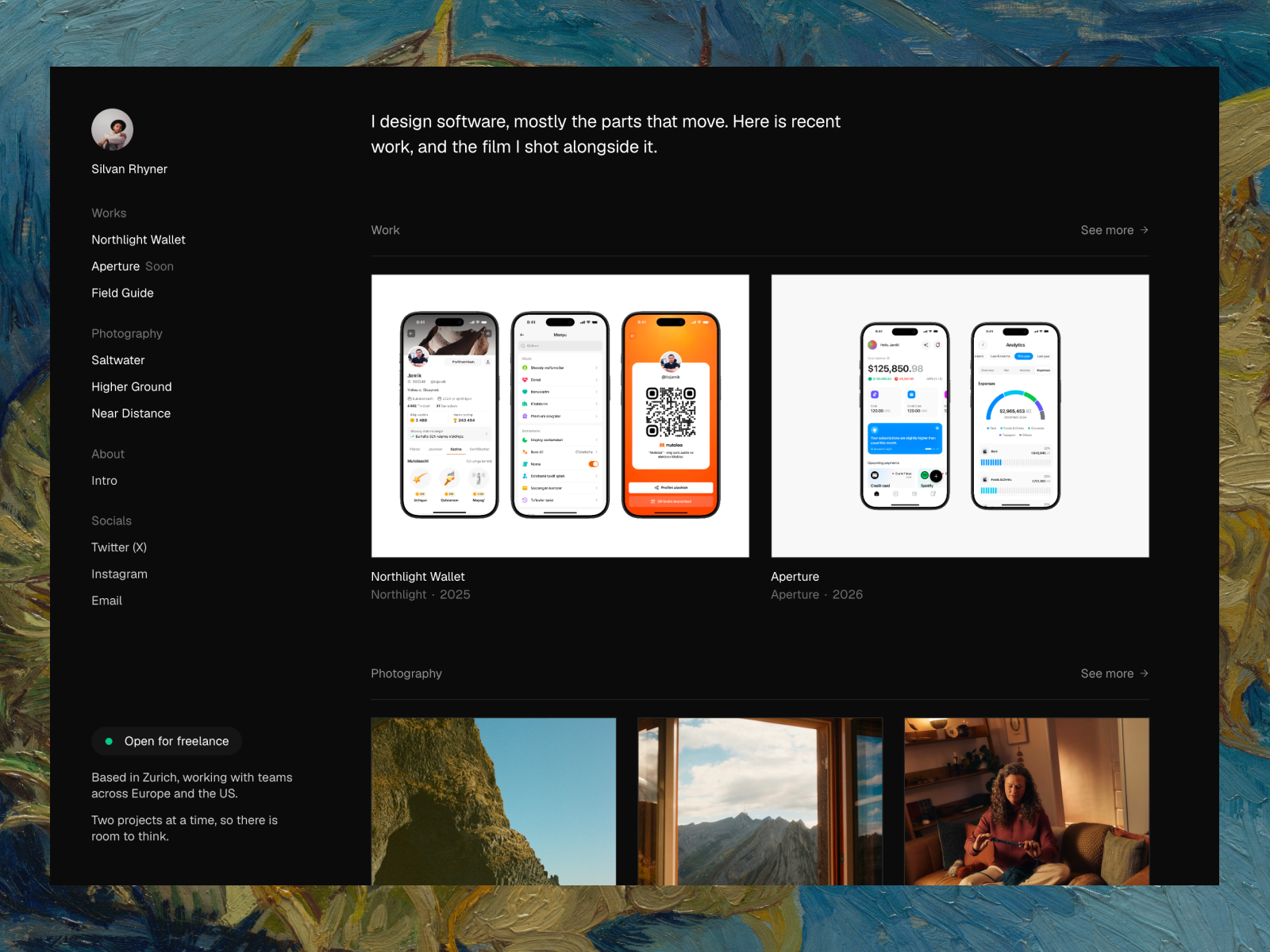 Silvan Rhyner Framer template preview 1