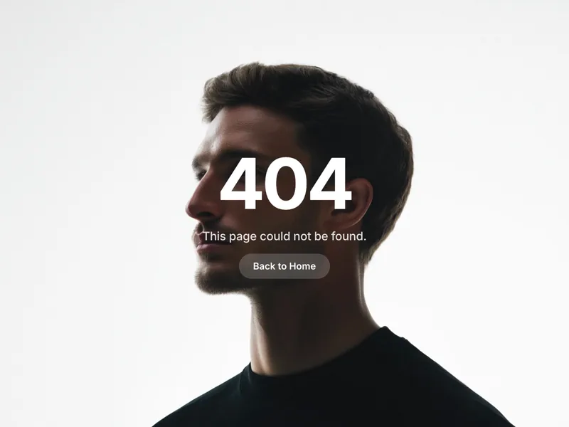 Moreau OS 404 page with a large 404 over the portrait wallpaper and a Back to Home button
